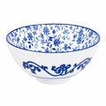 Bol en porcelaine 15 cm blanc et bleu à motif floral pour repas style classique