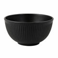 Bol en céramique noire 600 ml - relief côtelé pour repas