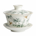 Gaiwan en porcelaine 180 ml blanc vert avec couvercle pour thé