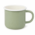Mug 400 ml en céramique vert sauge moucheté - anse style contemporain