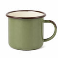 Mug 400 ml en acier émaillé vert kaki style vintage