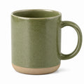 Mug en grès vert 400 ml avec anse - tasse cylindrique pour boissons chaudes et froides