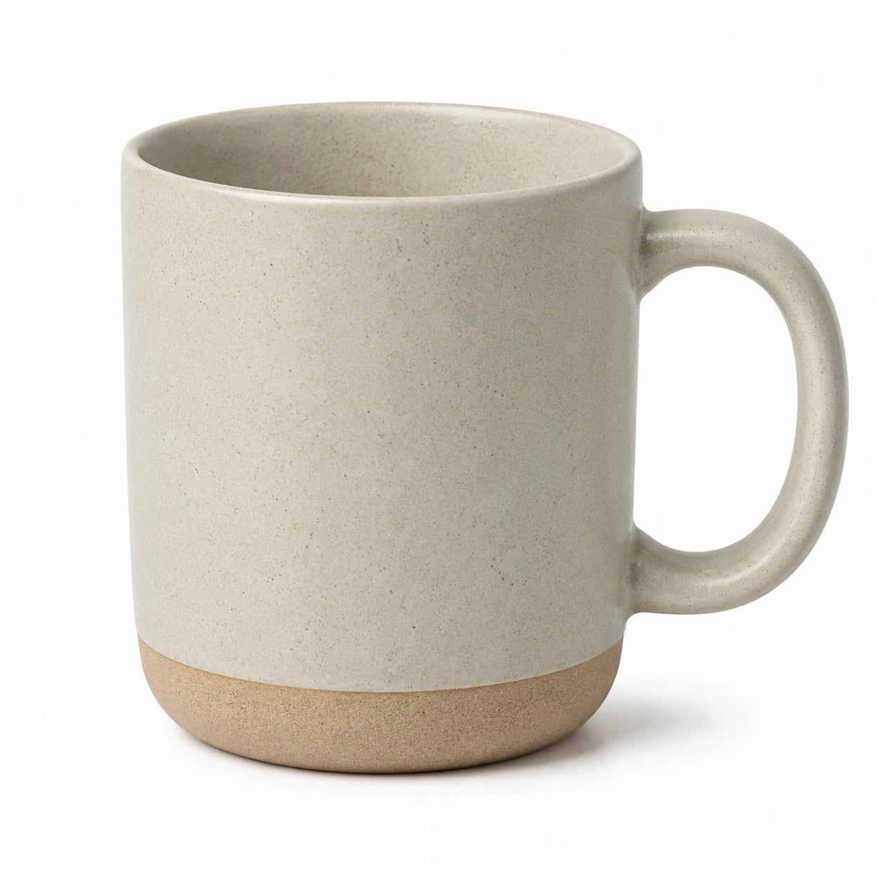 Mug en grès 350 ml beige - style minimaliste avec anse