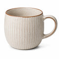 Mug en céramique 450 ml beige texturé à anse pour boissons chaudes