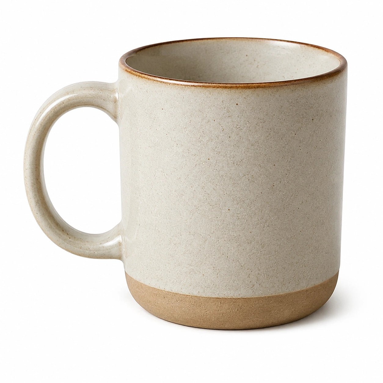 Mug 350 ml en céramique beige avec anse style rustique
