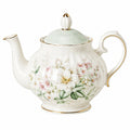Théière en porcelaine 1200 ml blanc décor floral doré style classique